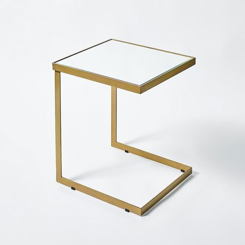 Table d'appoint contemporaine - Tablo - DEKNUDT MIRRORS  - en verre / avec piètement en métal / rectangulaire
