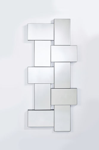 Miroir mural - Criss Cross - DEKNUDT MIRRORS  - contemporain / rectangulaire / noir