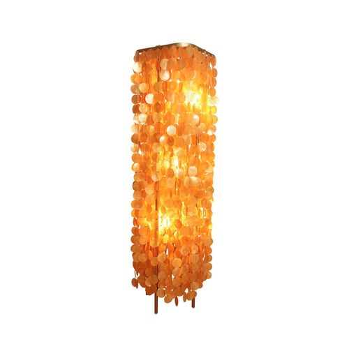 Lampe sur pied - RITA  - GONG - en métal / en nacre / contemporaine