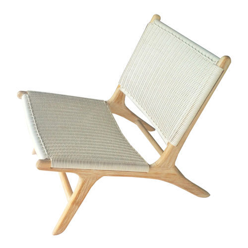 Fauteuil contemporain - MADISON  - GONG - en rotin synthétique / en teck / blanc