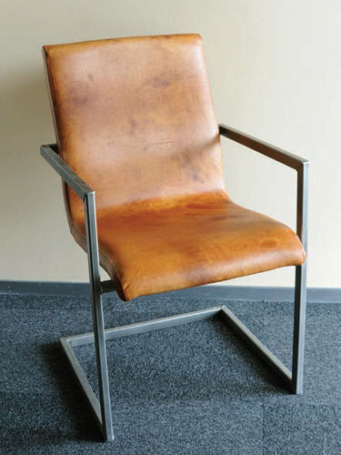 Chaise contemporaine - TYSEN - HAZENKAMP FURNITURES BV - en cuir / avec piètement en métal / cantilever