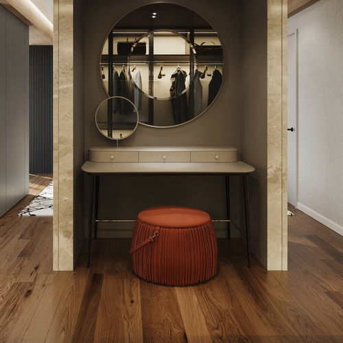 Pouf contemporain - Ribbon - Jetclass - en tissu / en cuir / rond