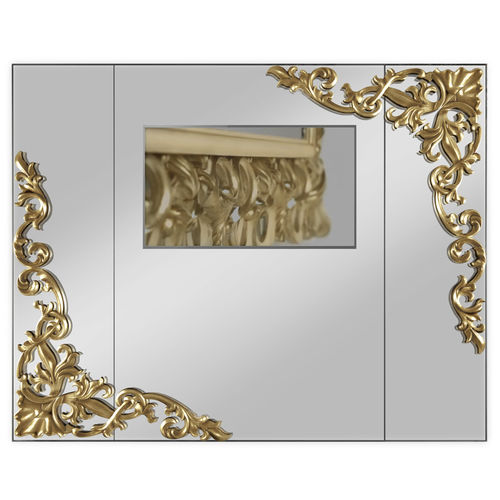 Miroir TV mural - Spacium - Jetclass - de style / rectangulaire / en métal laqué