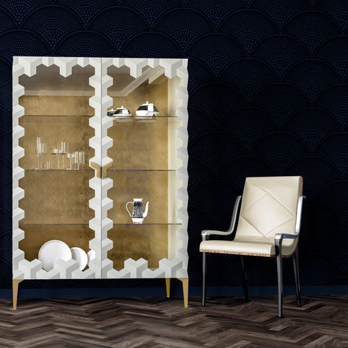 Vitrine contemporaine - Triny - Jetclass - en inox brossé / en métal laqué / en acier inoxydable poli