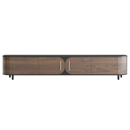 Meuble TV contemporain - Azure - Jetclass - avec rangement intégré / en placage de bois / en métal laqué