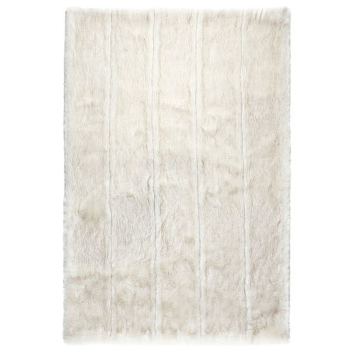 Tapis contemporain - FEEL - LIGNE PURE - à rayures / uni / en fourrure écologique