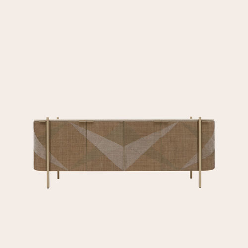 Buffet contemporain - CANE EMBROIDERED - NADA DEBS - en chêne / en laiton / en plastique