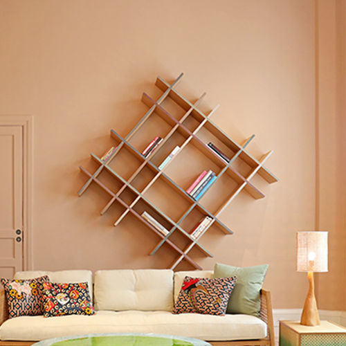 Étagère murale - CRISS-CROSS - NADA DEBS - contemporaine / en chêne naturel / multicolore
