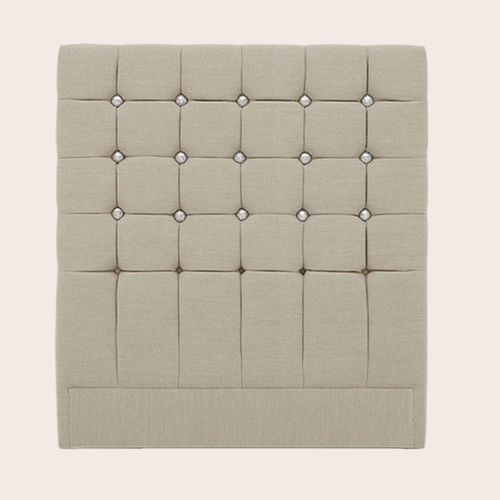 Tête de lit pour lit double - OPERA BUTTON - NADA DEBS - chesterfield / en lin / beige