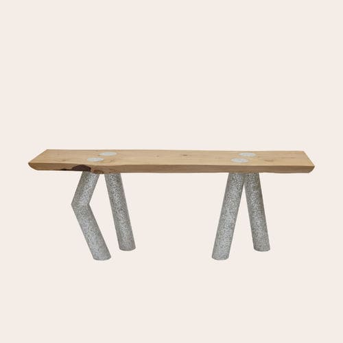 Console contemporaine - COMING TO LIFE - NADA DEBS - en cèdre / en nacre / avec piètement en bois