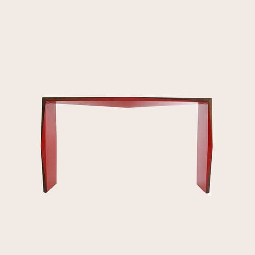 Console contemporaine - ORIGAMI - NADA DEBS - en noyer américain / avec piètement en noyer américain / rectangulaire