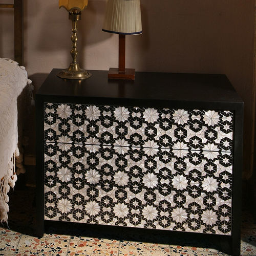 Table de chevet contemporaine - MINI - NADA DEBS - en noyer américain / avec piètement en noyer américain / rectangulaire