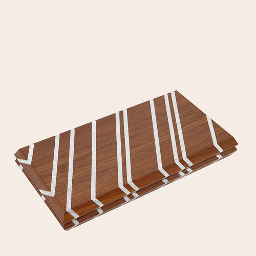 Table de backgammon moderne - STRIPES - NADA DEBS - résidentielle / en noyer américain