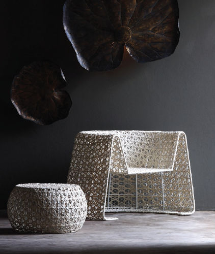 Pouf contemporain - COCO BABY  - PLATO - en rotin