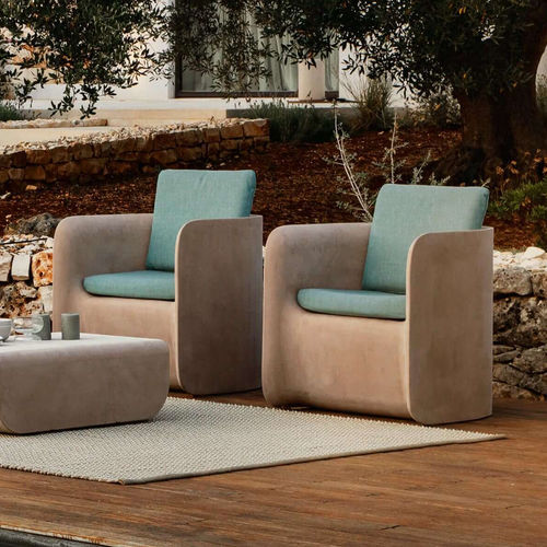 Fauteuil contemporain - NOVA - Myyour - en tissu / avec coussin amovible / gris