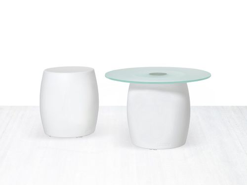 Table d'appoint contemporaine - BART  - Myyour - en verre / en plastique / avec piètement en polyéthylène