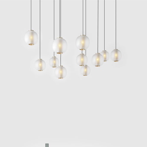 Suspension - BLOOM - Resident - en acier inoxydable / en verre soufflé / contemporaine