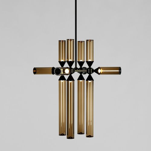 Lustre contemporain - CASTLE 12-02 - Roll & Hill - en verre / en aluminium / professionnel
