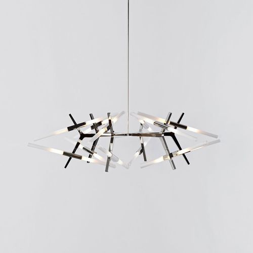 Lustre contemporain - ASTRAL AGNES 03 - 24 - Roll & Hill - en verre / en aluminium / professionnel