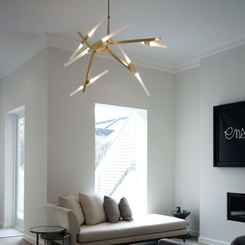 Lustre contemporain - AGNES 10 - Roll & Hill - en verre / en aluminium / professionnel