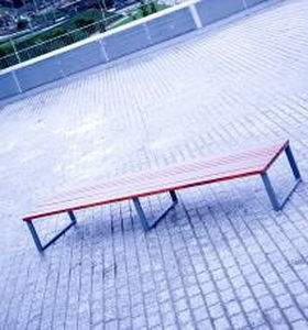 Banc public contemporain - ONA - Urbes 21 - en acier / en acier inoxydable / avec dossier