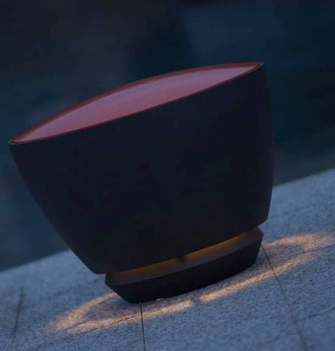 Tabouret contemporain - TIP TOP - Urbes 21 - en fibre de verre / avec piètement en fonte d'aluminium / lumineux