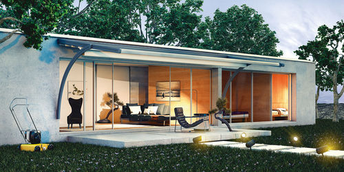 Pergola murale - MN1  - ALBAYRAK  - suspendue / en aluminium / couverture coulissante