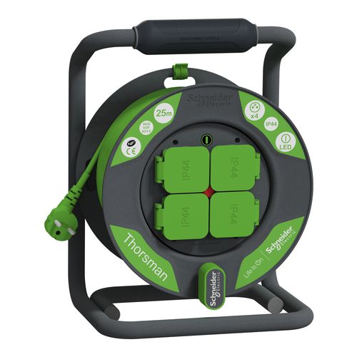 Enrouleur électrique 4 prises - Thorsman HO5VVF - SCHNEIDER ELECTRIC - IP44 / 1,5 mm