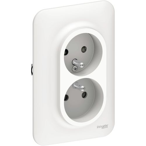 Prise de courant - Ovalis  - SCHNEIDER ELECTRIC - double / murale / encastrable