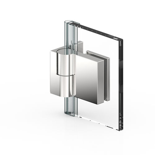 Charnière pour porte en verre - NIVELLO : 8369 L | 8369 R - PAULI FRANCE  - pour porte de douche / en zamak / avec système d'auto-fermeture