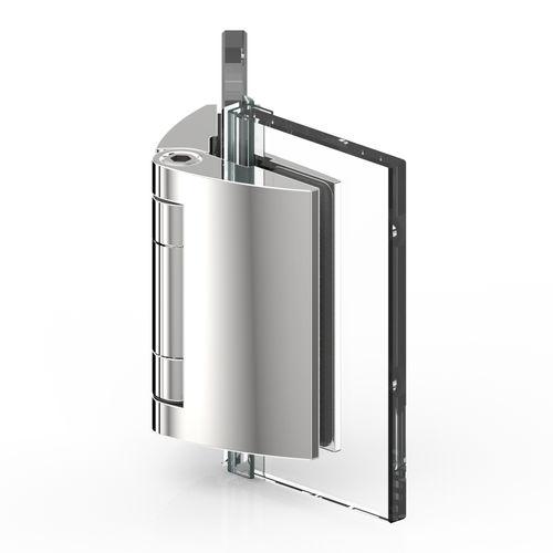 Charnière pour porte en verre - PILLANGO : 8486 - PAULI FRANCE  - pour porte de douche / en zamak / avec système d'auto-fermeture
