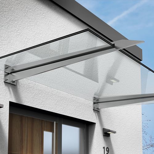 Auvent pour porte - S-06 - PAULI FRANCE  - en métal / en inox / en verre
