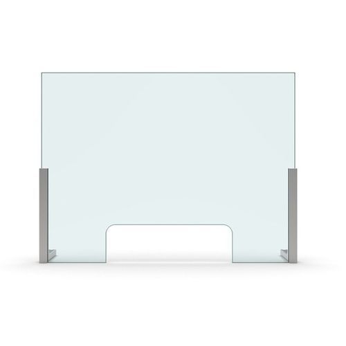 Séparateur de bureau sur bureau - SET-3090 - PAULI FRANCE  - en verre / en verre acrylique / design