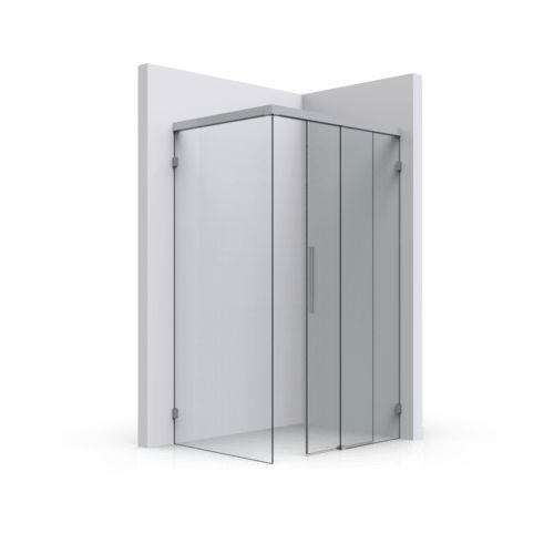 Cabine de douche à l'italienne - 210 (L/R) - PAULI FRANCE  - en verre trempé / avec porte battante / d'angle