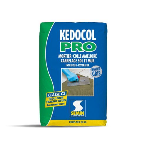 Mortier-colle de montage - KEDOCOL PRO  - SEMIN - de lissage / autolissant / pour carrelage