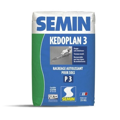 Enduit de ragréage - KEDOPLAN 3 - SEMIN - d'intérieur / de sol / en ciment fibré