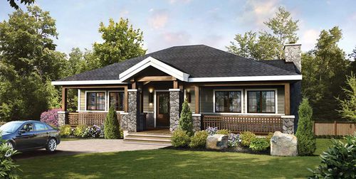 Maison en bois massif empilé - Mckinley - TIMBER BLOCK  - écologique / contemporaine / de plain-pied