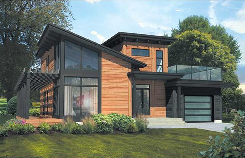 Maison préfabriquée - Monterey - TIMBER BLOCK  - en bois massif empilé / écologique / contemporaine