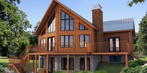 Maison en bois massif empilé - Northcliff - TIMBER BLOCK  - écologique / contemporaine / à 2 étages
