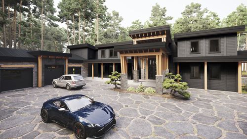 Maison avec terrasse - Riverside - TIMBER BLOCK  - MOB / en verre / résidentielle