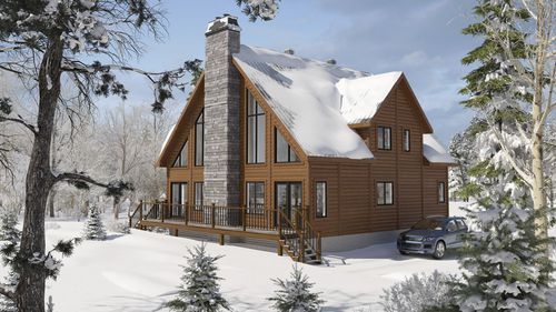 Maison en bois empilé - Colorado - TIMBER BLOCK  - contemporaine / duplex / MOB