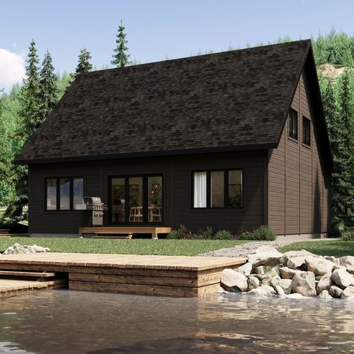 Maison en bois massif empilé - Piedmont - TIMBER BLOCK  - écologique / contemporaine / MOB