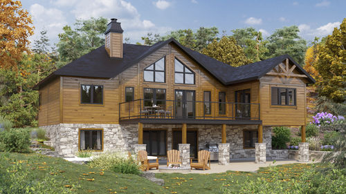 Maison en bois empilé - Orion - TIMBER BLOCK  - contemporaine / MOB / résidentielle
