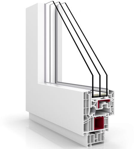 Fenêtre en PVC - PREMIUM : V82 MODERN DESIGN - VETREX  - battante / à triple vitrage / à isolation thermique