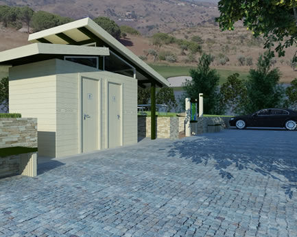 Kiosque toilettes - CARMO - en bois