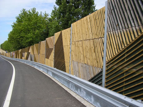 Barrière acoustique - ABSORBING - CARMO - fixe / en bois / pour espace public