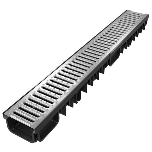 Caniveau à grille - 130/50 - DEVOREX PLC - grille en inox / pour bâtiment tertiaire / pour cuisine