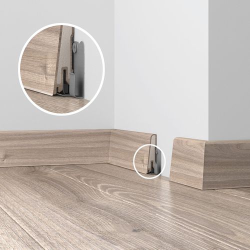 Plinthe en PVC - USL 60 CLIP - DÖLLKEN Profiles GmbH - moulurée / pour cablage électrique