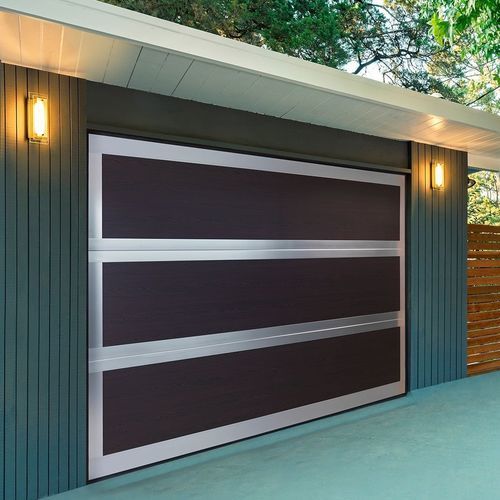 Porte de garage sectionnelle - LUXDOOR - FLEXIDOOR SA - en aluminium anodisé / en aluminium laqué / automatique