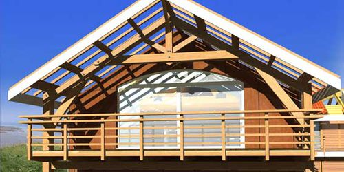 Charpente de toiture en bois massif - GIPEN - préfabriquée